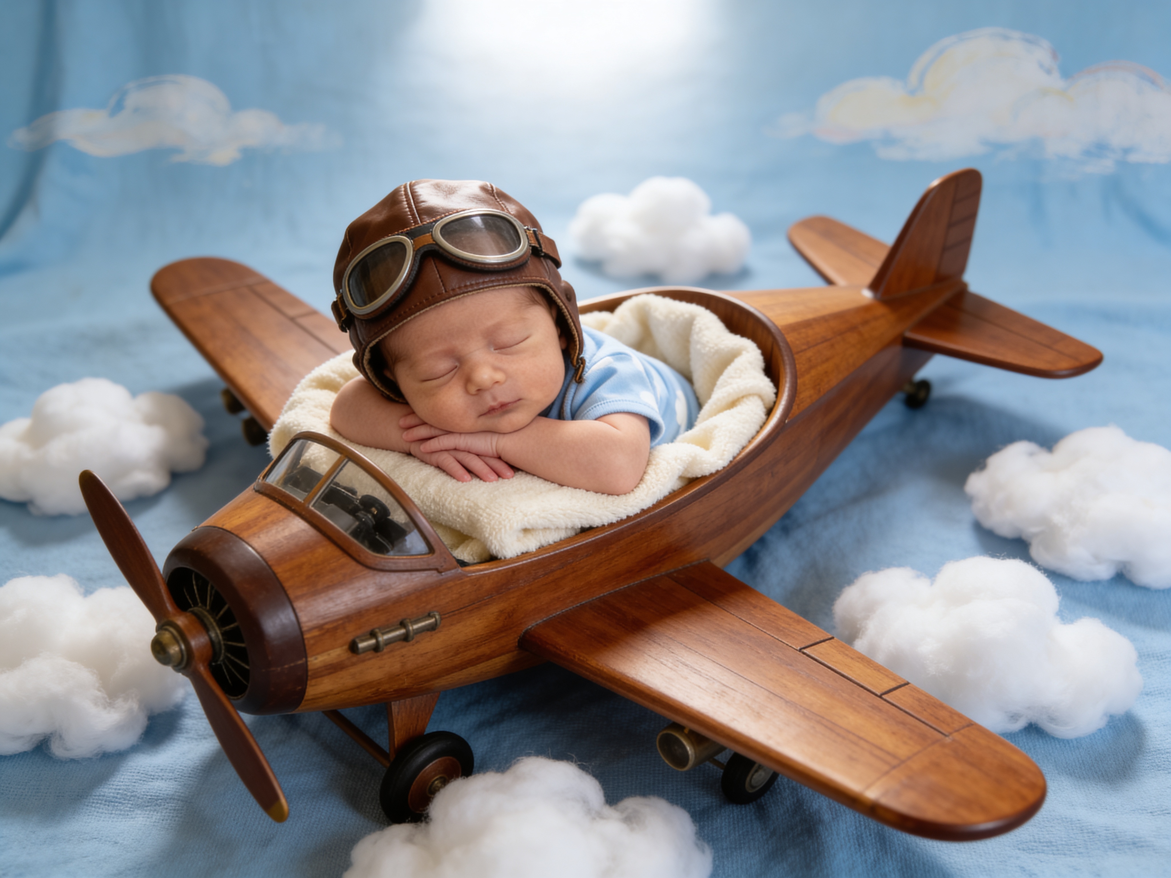 Bebé pequeño aviador generado con IA